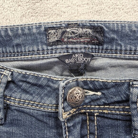Silver Jeans Co Jeans Womens 32x33 Aiko Baby Boot Stretch Embroidery Bootcut - Picture 3 of 11